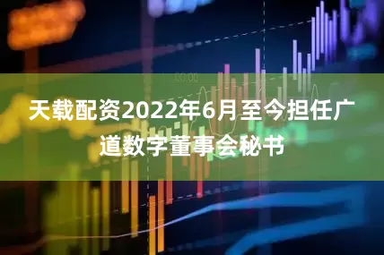 天载配资2022年6月至今担任广道数字董事会秘书